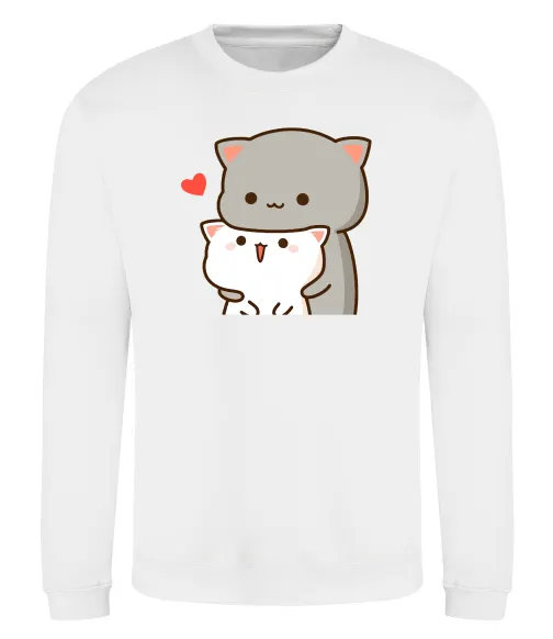 Світшот Котики в обіймах Білий фото