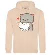 Чоловіча толстовка (худі) Котики в обіймах Пісочний фото