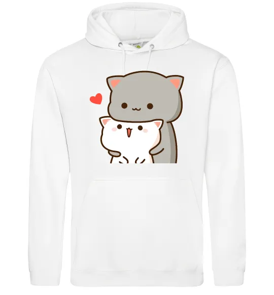 Жіноча толстовка (худі) Котики в обіймах Білий фото