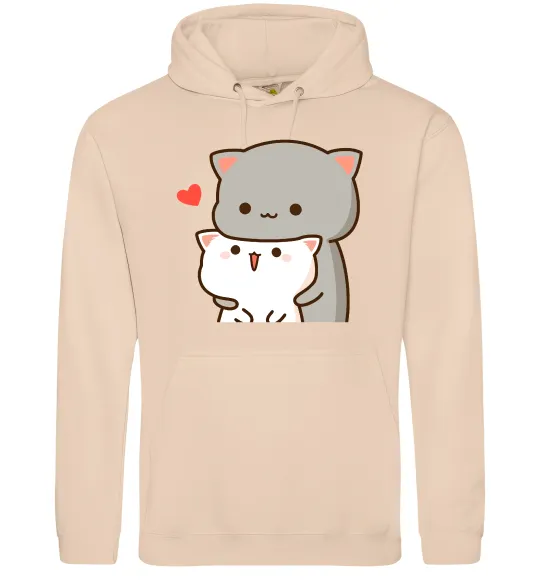 Жіноча толстовка (худі) Котики в обіймах Пісочний фото