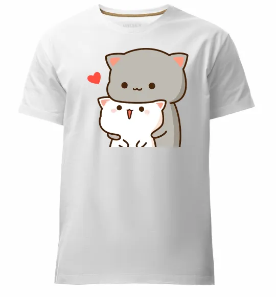 Чоловіча преміум футболка Котики в обіймах Білий фото