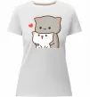 Жіноча преміум футболка Котики в обіймах Білий фото