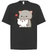 Футболка Оверсайз Котики в обіймах Чорний фото