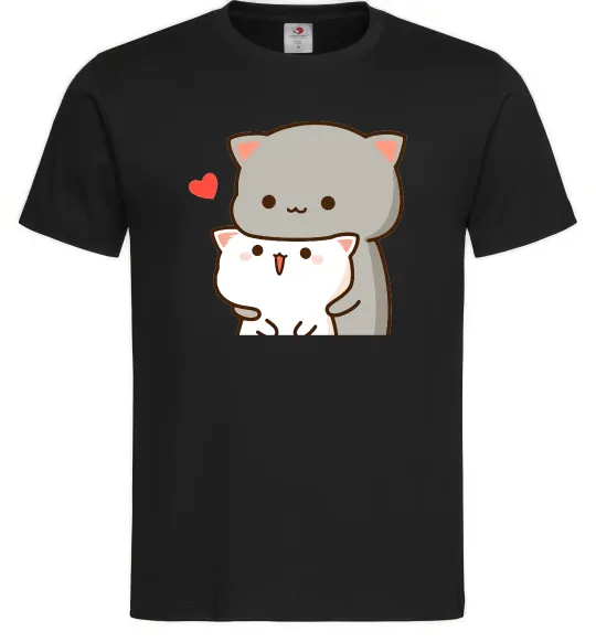 Чоловіча футболка Котики в обіймах Чорний фото