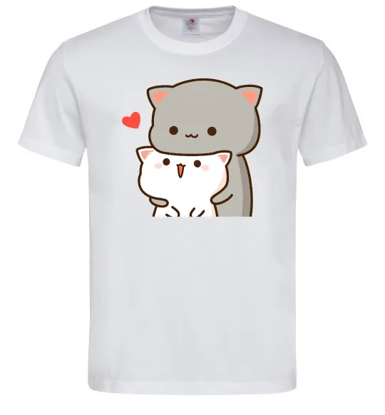 Чоловіча футболка Котики в обіймах Білий фото