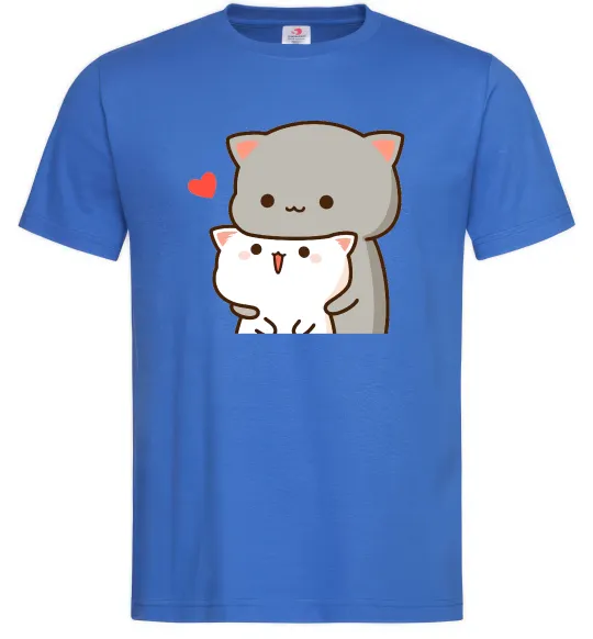 Чоловіча футболка Котики в обіймах Яскраво-синій фото