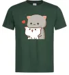Чоловіча футболка Котики в обіймах Темно-зелений фото