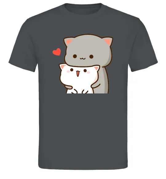 Чоловіча футболка Котики в обіймах Графіт фото