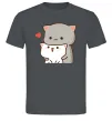 Чоловіча футболка Котики в обіймах Графіт фото