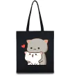 Еко-сумка Котики в обіймах Чорний фото