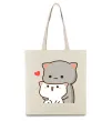 Еко-сумка Котики в обіймах Бежевий фото