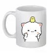 Чашка керамічна Котики Peach and Goma з каченям Білий фото