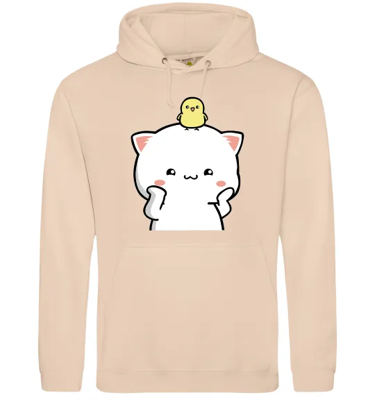 Жіноча толстовка (худі) Котики Peach and Goma з каченям Пісочний фото