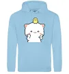 Жіноча толстовка (худі) Котики Peach and Goma з каченям Блакитний фото