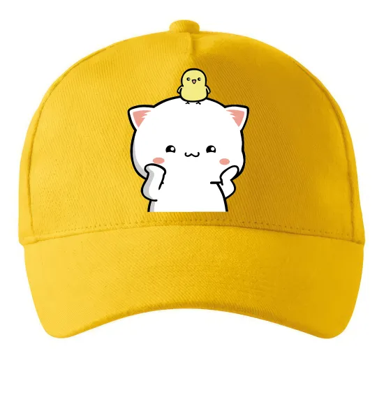 Кепка Котики Peach and Goma з каченям Сонячно жовтий фото