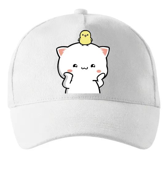 Кепка Котики Peach and Goma з каченям Білий фото
