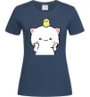 Жіноча футболка Котики Peach and Goma з каченям Темно-синій фото