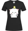 Жіноча футболка Котики Peach and Goma з каченям Чорний фото