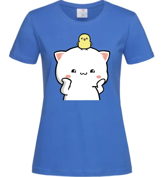 Жіноча футболка Котики Peach and Goma з каченям Яскраво-синій фото