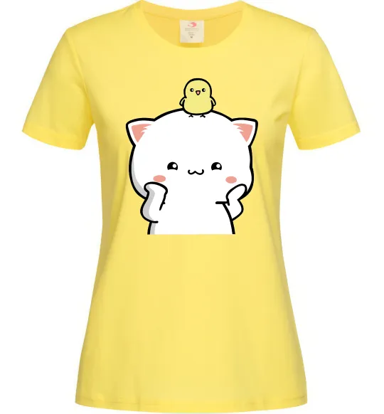 Жіноча футболка Котики Peach and Goma з каченям Лимонний фото