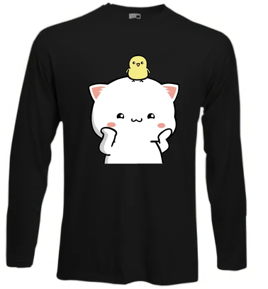 Лонгслів Котики Peach and Goma з каченям Чорний фото