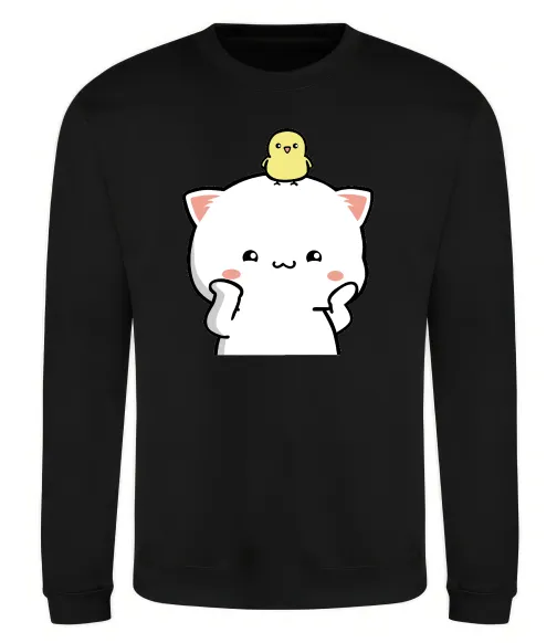 Світшот Котики Peach and Goma з каченям Чорний фото