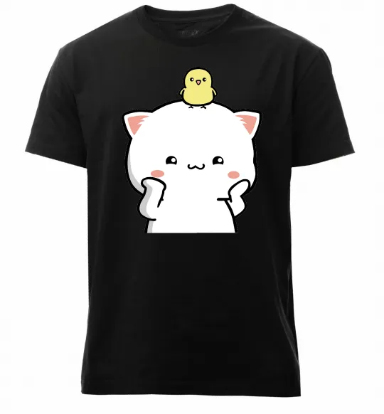 Чоловіча преміум футболка Котики Peach and Goma з каченям Чорний фото