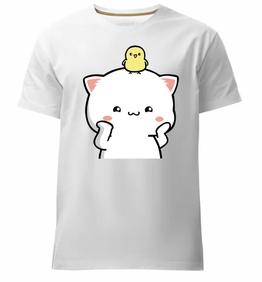 Чоловіча преміум футболка Котики Peach and Goma з каченям Білий фото