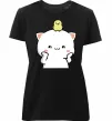 Жіноча преміум футболка Котики Peach and Goma з каченям Чорний фото