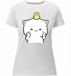 Жіноча преміум футболка Котики Peach and Goma з каченям Білий фото