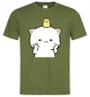 Чоловіча футболка Котики Peach and Goma з каченям Оливковий фото