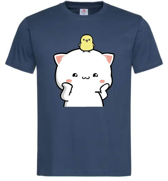 Чоловіча футболка Котики Peach and Goma з каченям Темно-синій фото