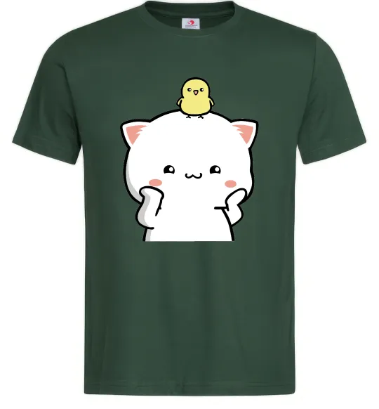 Чоловіча футболка Котики Peach and Goma з каченям Темно-зелений фото