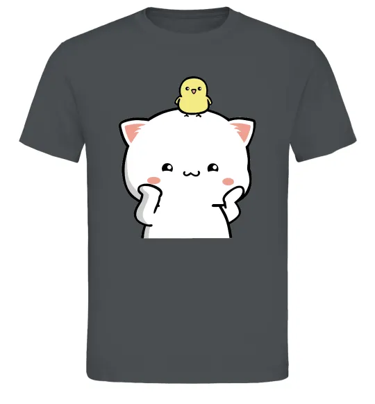 Чоловіча футболка Котики Peach and Goma з каченям Графіт фото