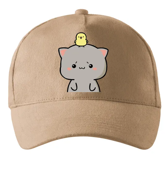 Кепка Котики Goma and Peach з каченям Пісочний фото