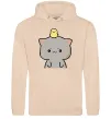 Чоловіча толстовка (худі) Котики Goma and Peach з каченям Пісочний фото