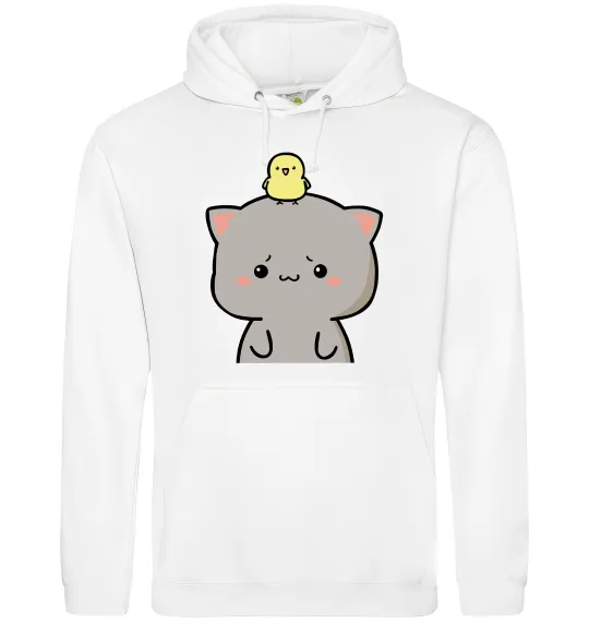 Жіноча толстовка (худі) Котики Goma and Peach з каченям Білий фото