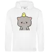 Жіноча толстовка (худі) Котики Goma and Peach з каченям Білий фото