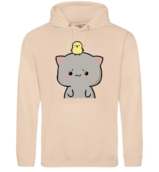 Жіноча толстовка (худі) Котики Goma and Peach з каченям Пісочний фото