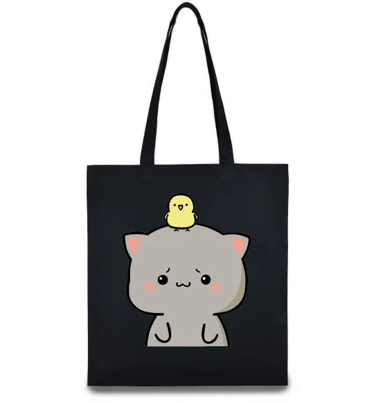 Еко-сумка Котики Goma and Peach з каченям Чорний фото