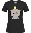 Жіноча футболка Котики Goma and Peach з каченям Чорний фото