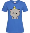 Жіноча футболка Котики Goma and Peach з каченям Яскраво-синій фото