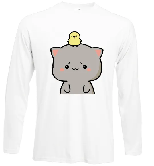 Лонгслів Котики Goma and Peach з каченям Білий фото