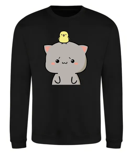 Світшот Котики Goma and Peach з каченям Чорний фото