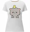 Жіноча преміум футболка Котики Goma and Peach з каченям Білий фото