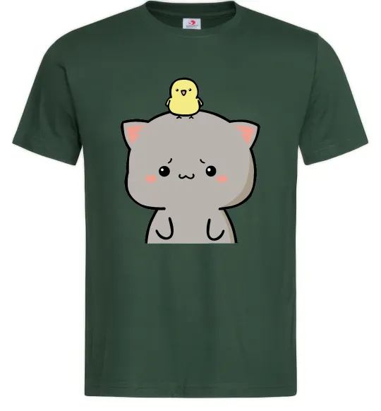 Чоловіча футболка Котики Goma and Peach з каченям Темно-зелений фото