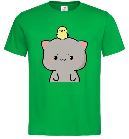 Чоловіча футболка Котики Goma and Peach з каченям Зелений фото