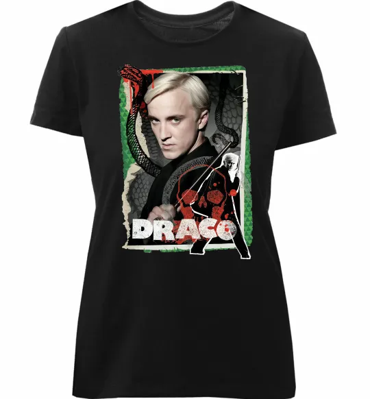 Женская премиум футболка Draco Черный фото