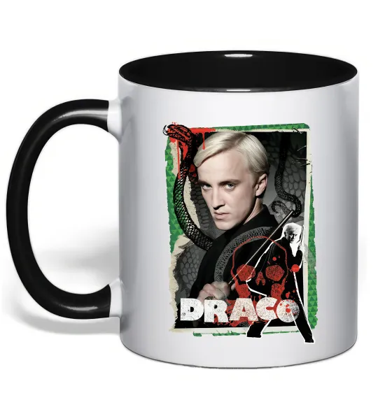 Чашка с цветной ручкой Draco Черный фото