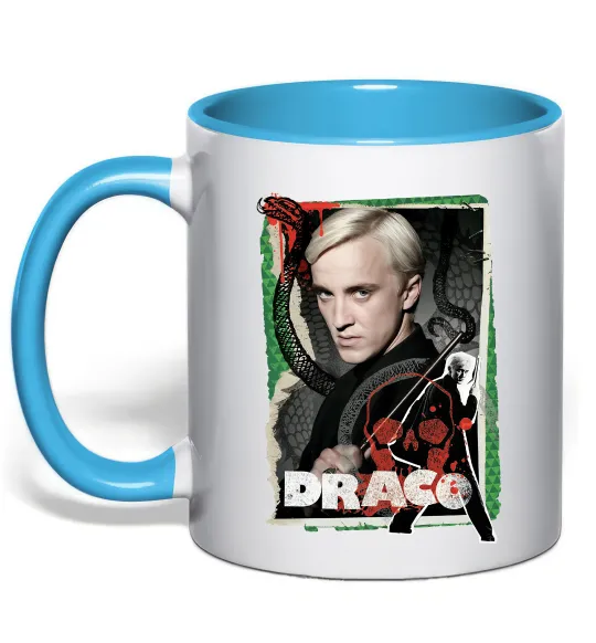 Чашка с цветной ручкой Draco Голубой фото